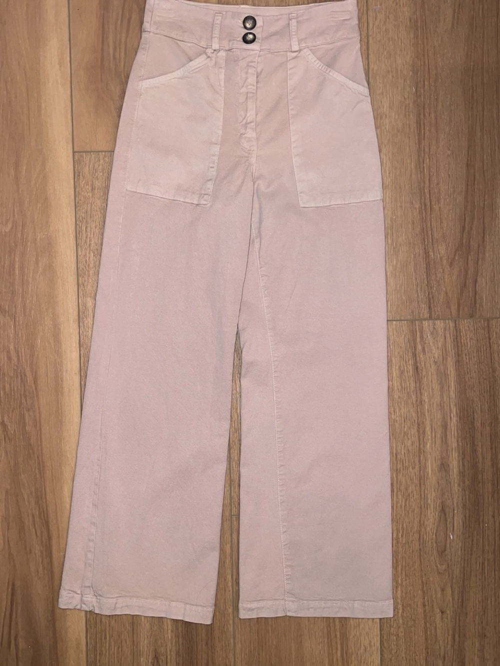 Self Contrast Boho Soft Dusty Cream Pants - XS